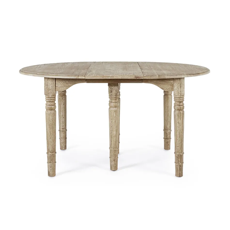 Round Dining Table Extendable to 272 cm in Homemotion Wood - Guglio Viadurini