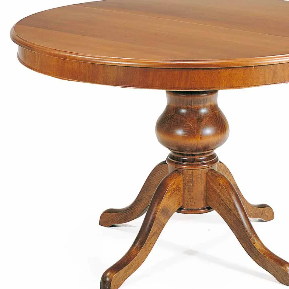 Classic round dining table in solid olive wood Viadurini