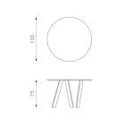 Adamo round dining table with glass top, modern design Viadurini