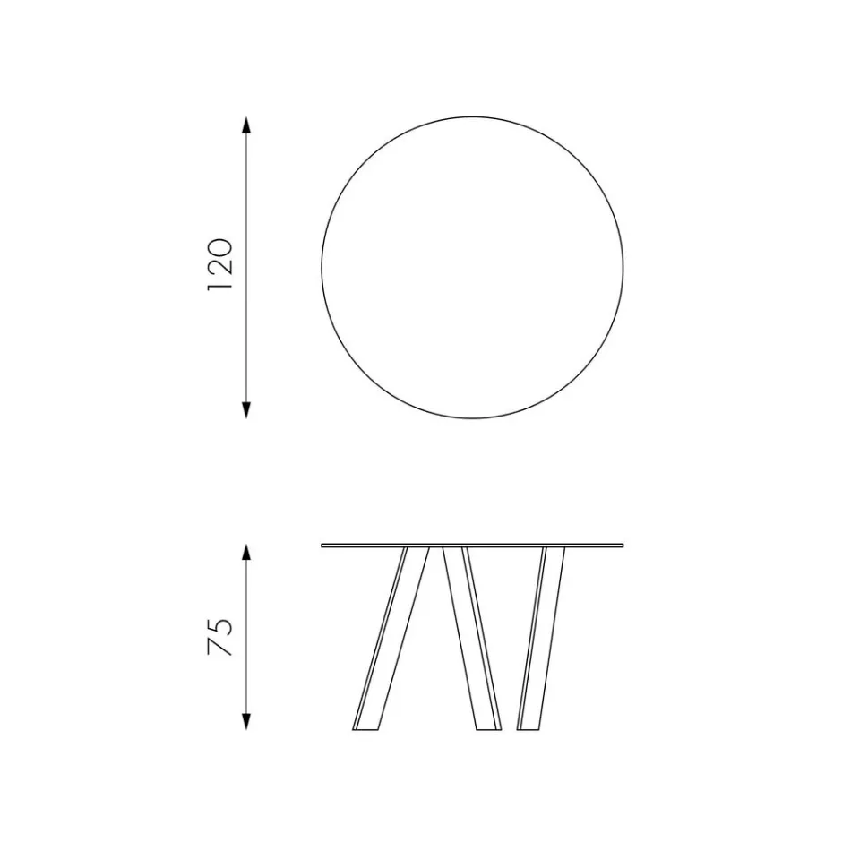 Adamo round dining table with glass top, modern design Viadurini