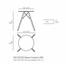 Round Dining Table in Wood and Hpl Top, 4 Pieces - Faz Wood by Vondom Viadurini