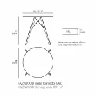 Round Dining Table in Wood and Hpl Top, 4 Pieces - Faz Wood by Vondom Viadurini