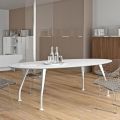 Oval meeting table in white melamine - Fadila