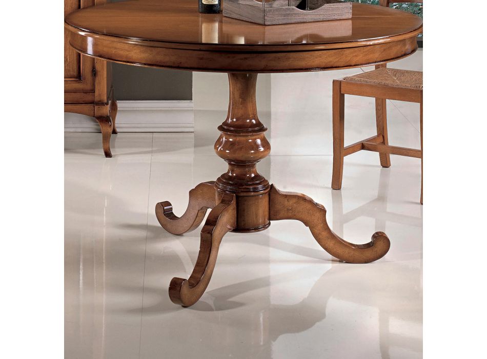 Extendable Round Living Room Table in Walnut Made in Italy - Vittoria Viadurini