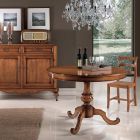Extendable Round Living Room Table in Walnut Made in Italy - Vittoria Viadurini