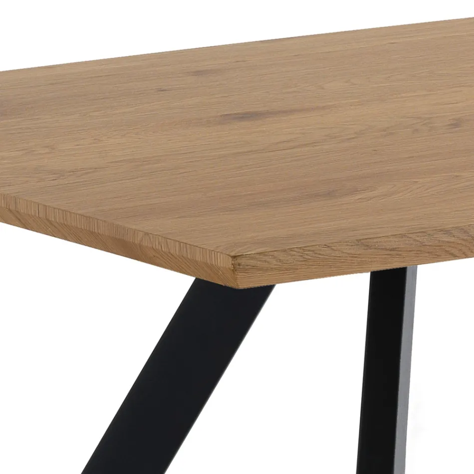 Living room table with steel legs and MDF top - Terullio Viadurini