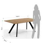 Living room table with steel legs and MDF top - Terullio Viadurini