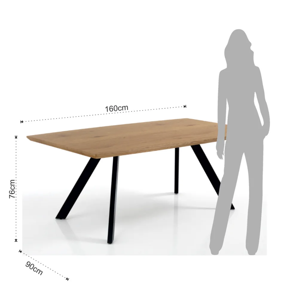 Living room table with steel legs and MDF top - Terullio Viadurini