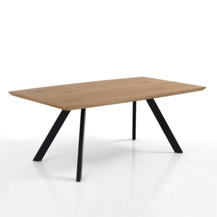 Living room table with steel legs and MDF top - Terullio Viadurini