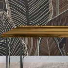 Living Room Table in Oak and Colored Epoxy Resin Made in Italy - Magnus Viadurini