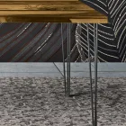 Living Room Table in Oak and Colored Epoxy Resin Made in Italy - Magnus Viadurini