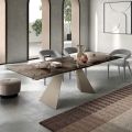 160/240x90 Living Room Table with Hammered Glass Top - Martello