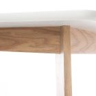 Living Room Table with MDF Top and Wooden Base - Silver Viadurini