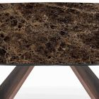 Fixed Living Room Table with Wooden Base Made in Italy - Equatore Viadurini