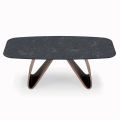 Fixed Living Room Table with Wooden Base Made in Italy - Equatore