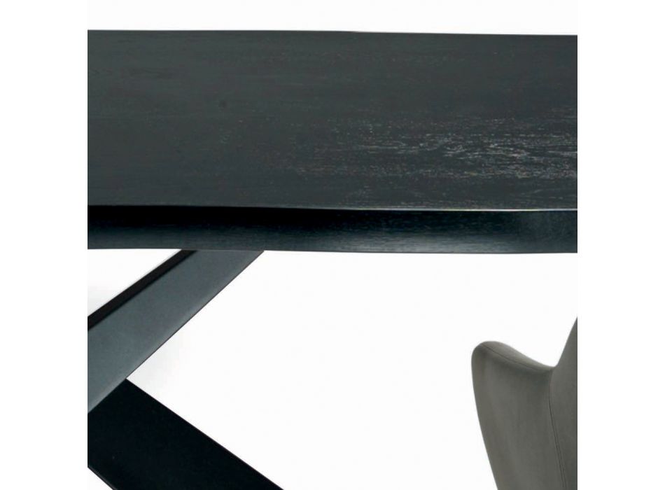 Fixed Living Room Table with Debarked Edge Made in Italy - Holidays Viadurini