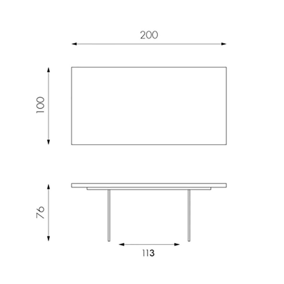 Living Room Table in Oak Veneer and Tempered Glass Base - Nicofisso Viadurini