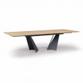 Extendable Design Table Up to 294 cm in Wood and Metal Made in Italy - Nuzzo