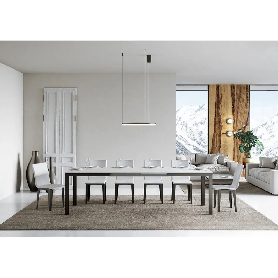 Design Table with Wooden Top Extendable up to 440 cm Made in Italy - Foxy Viadurini