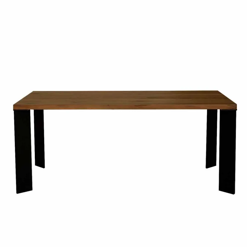 Modern design table in natural walnut wood, L180xP90cm, Yvonne Viadurini