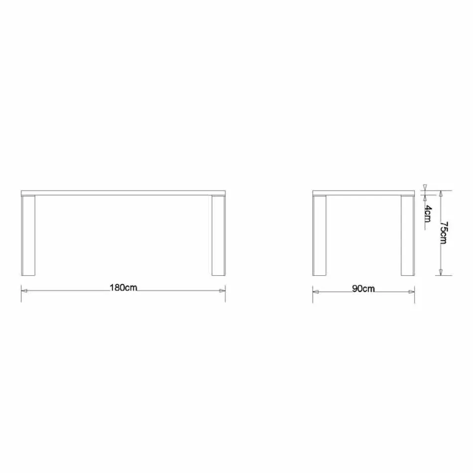 Modern design table in natural walnut wood, L180xP90cm, Yvonne Viadurini