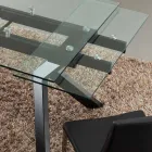 Mesa extendable design table in metal and tempered glass Viadurini