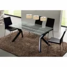 Mesa extendable design table in metal and tempered glass Viadurini