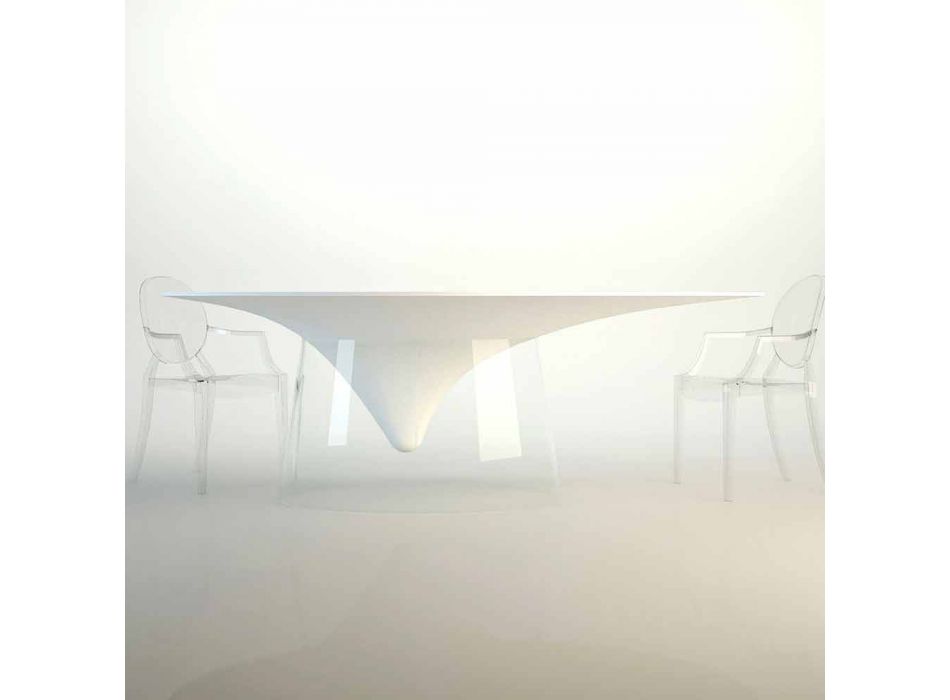 Design table with crystal base made in Italy, Teggiano Viadurini