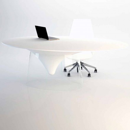 Design table with crystal base made in Italy, Teggiano Viadurini