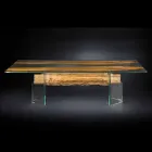 of dolphin wooden design table and Venice Venetian glass Viadurini