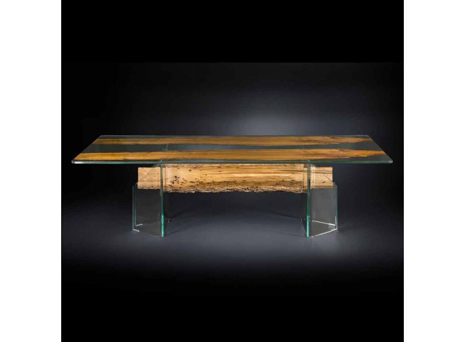 of dolphin wooden design table and Venice Venetian glass Viadurini