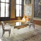 of dolphin wooden design table and Venice Venetian glass Viadurini