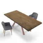 Design Table in Wood and Steel up to 12 Seats Made in Italy – Settimmio Viadurini