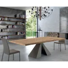 Design Table in Veneered Wood and Steel Made in Italy – Dalmata Viadurini