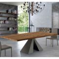 Table of Design in Venereed Wood and Steel Made in Italy – Dalmata