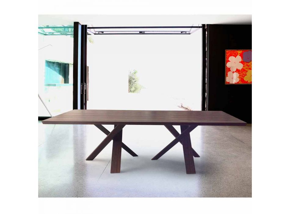 Modern design table in wood 270x120cm made in Italy Tree Viadurini
