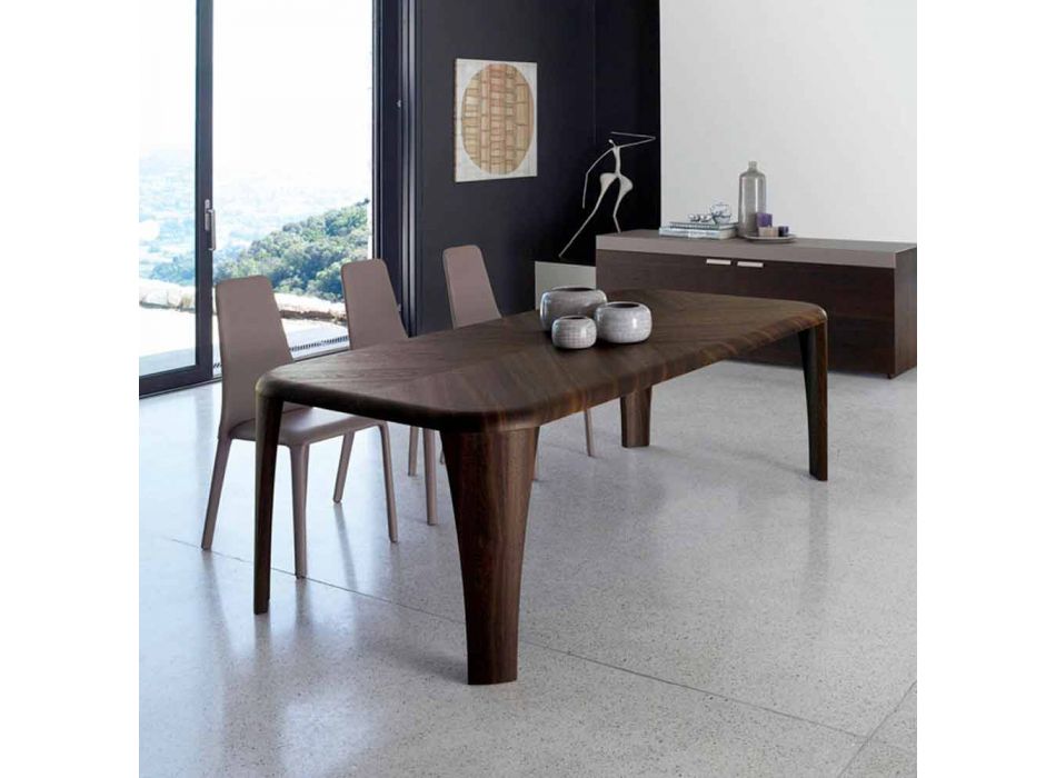 Modern wooden design table handmade in Italy Wood Viadurini
