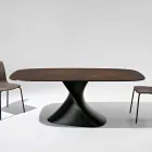 Modern design ceramic glass table made in Italy, Clark Viadurini