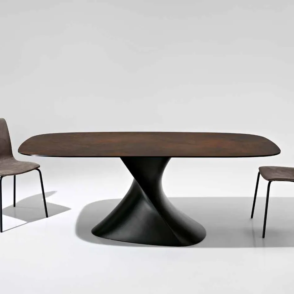Modern design ceramic glass table made in Italy, Clark Viadurini
