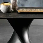 Modern design ceramic glass table made in Italy, Clark Viadurini