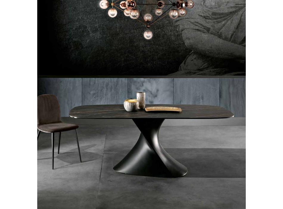 Modern design ceramic glass table made in Italy, Clark Viadurini
