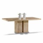 Luxury Table with Modern Design, Top in Daino Marble Made in Italy - Zarino Viadurini