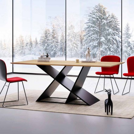 Modern design table in plywood made in Italy Amaro Viadurini