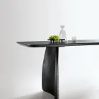 Wood-Effect Table with Curved Legs in Two Sizes and Various Finishes - Argo Viadurini