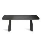 Wood-Effect Table with Curved Legs in Two Sizes and Various Finishes - Argo Viadurini