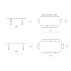 Wood-Effect Table with Curved Legs in Two Sizes and Various Finishes - Argo Viadurini