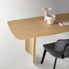Wood-Effect Table with Curved Legs in Two Sizes and Various Finishes - Argo Viadurini