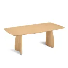 Wood-Effect Table with Curved Legs in Two Sizes and Various Finishes - Argo Viadurini