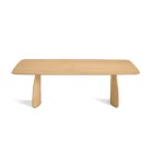 Wood-Effect Table with Curved Legs in Two Sizes and Various Finishes - Argo Viadurini