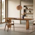 Wood-Effect Table with Curved Legs in Two Sizes and Various Finishes - Argo